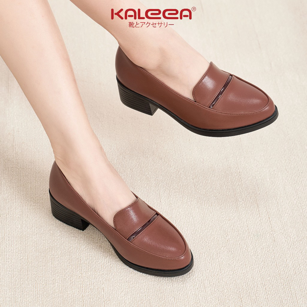 Giày Lười Nữ Kaleea G28 Da Mềm Trung Niên Đế Chống Trơn Êm Ái