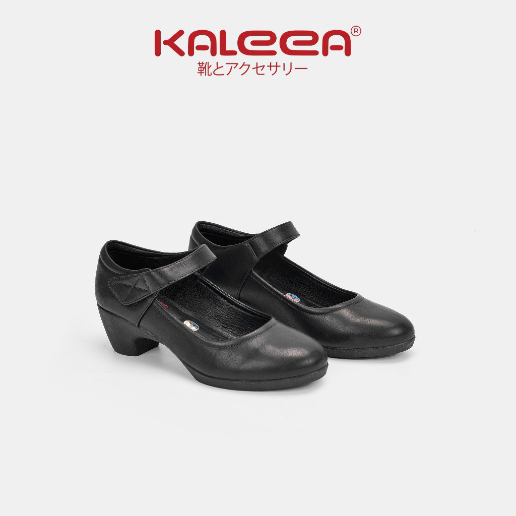 Giày Cao Gót Nữ Kaleea K02 Mũi Tròn Đế Vuông 5cm Quai Dán