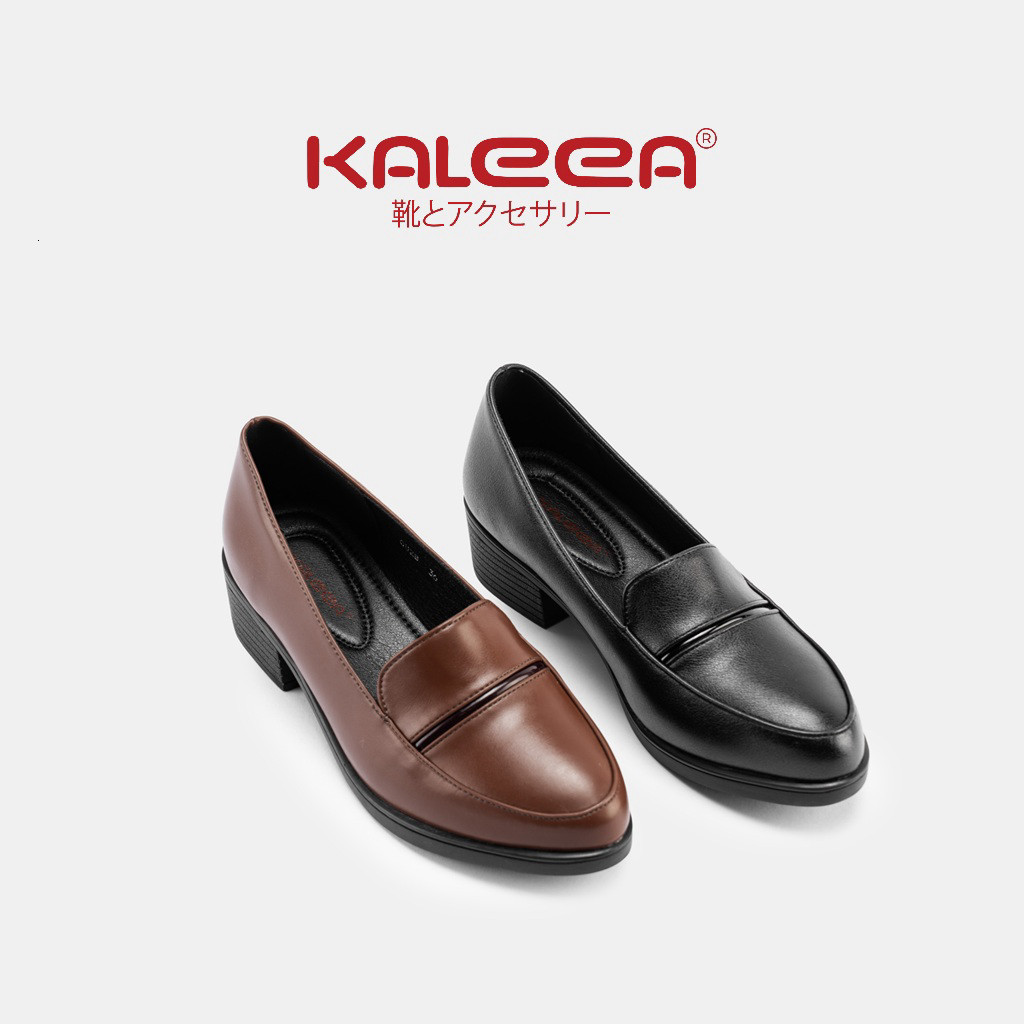 Giày Búp Bê Nữ Kaleea G28 Da Mềm Mũi Tròn Đế 4cm Thanh Lịch