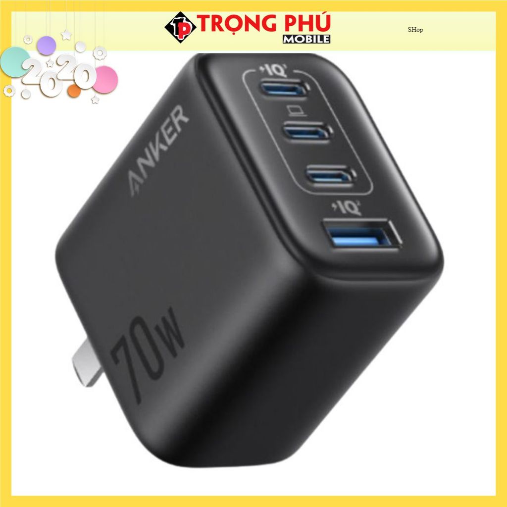 Cốc sạc 4 cổng Anker Zolo 3C1A 70W_A121C - Shop