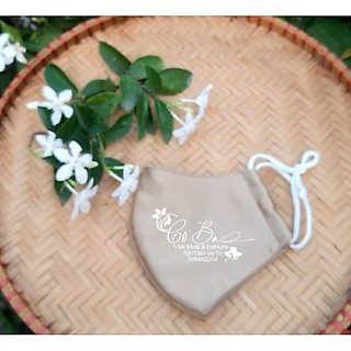 Khẩu trang vải lụa (lụa latin) mỏng nhẹ, mát
