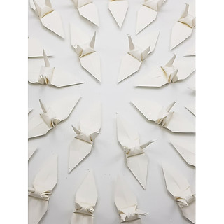 [50 TỜ] GIẤY XẾP THỦ CÔNG MÀU KEM xếp hạc origami gấp hoa sen