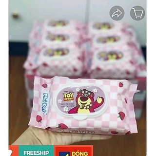1 Bịch khăn giấy ướt gâu dâu phú đạt LOSTO kháng khuẩn siêu mềm