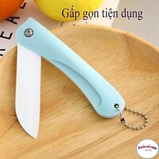 Dao Sứ Gọt Hoa Quả Gấp Gọn Mini, Dao Xếp Văn Phòng Cầm Tay Sắc Bén Chống Gỉ