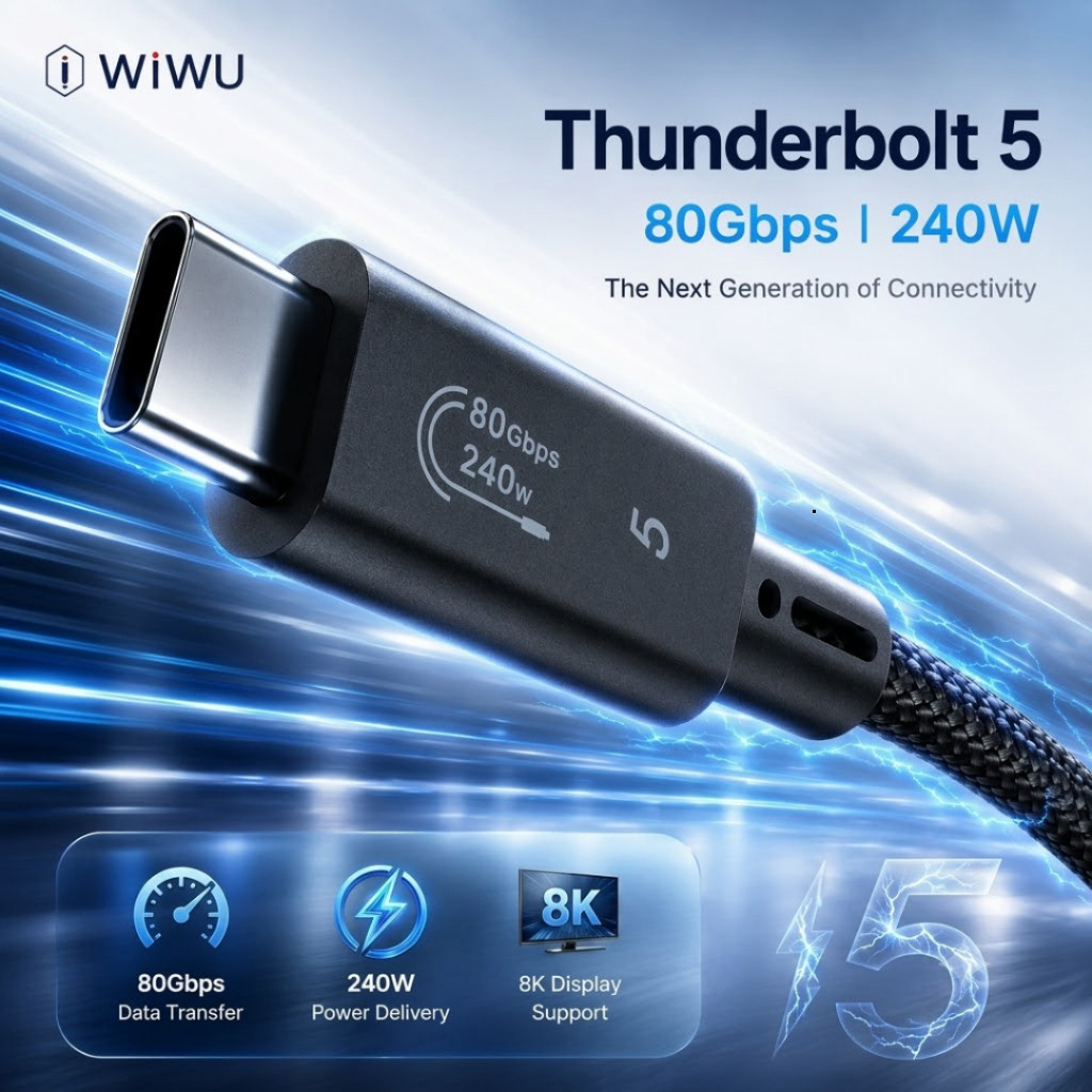 Cáp Sạc SuperSpeed Type-C 240W 80Gbps Bọc Dù Siêu Bền Cho iPhone Samsung Laptop