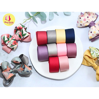 Cuộn 5m - Ruy băng lụa mờ HQ link 2, dây ruy băng lụa làm nơ phụ kiện tóc, phụ kiện may mặc