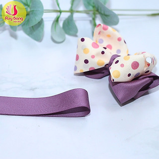 Cuộn 5m - Ruy băng lụa mờ HQ link 2, dây ruy băng lụa làm nơ phụ kiện tóc, phụ kiện may mặc