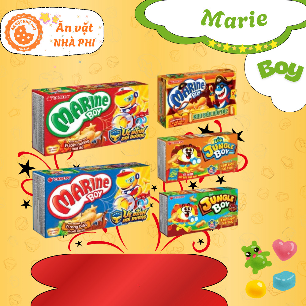 COMBO Bánh Cá Marine Boy Và Bánh Khủng Long Jungle Boy Đủ Vị