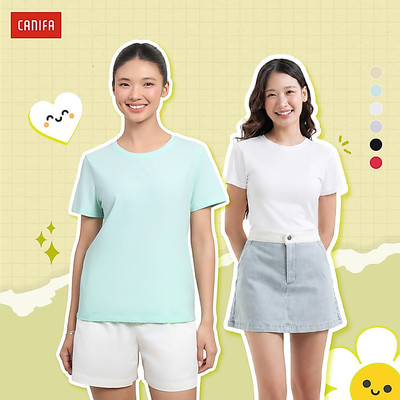 [VỀ THÊM MÀU MỚI] Áo thun nữ basic chất liệu cotton pha, cổ tròn tay cộc phom regular CANIFA 6TS26A001