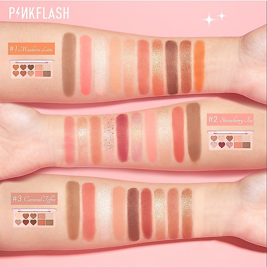 Ảnh 4 của Bảng phấn trang điểm PINKFLASH Lâu trôi, kết hợp màu tạo khối, phấn má cho mặt/mắt 120g M02
