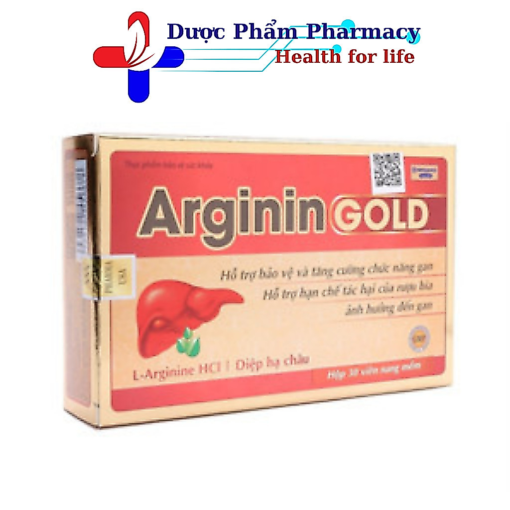 Viên uống bổ gan thảo dược Arginin Gold giải độc gan, hạ men gan - Hộp 30 viên