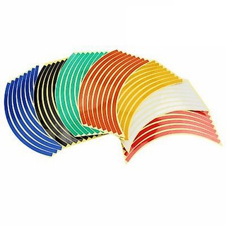 Bộ tem dán viền mâm, decal dán vành mâm phản quang, dán chỉ mâm xe máy, ô tô, xe điện ,size mâm 17-18 INCH