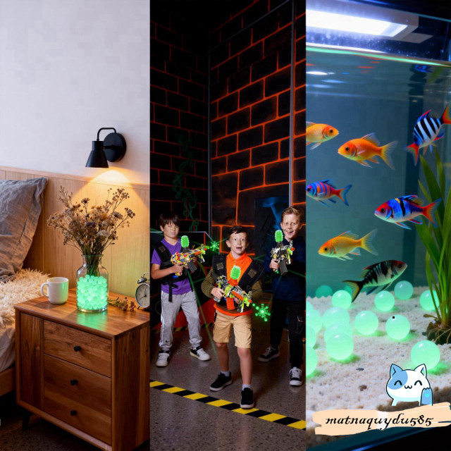 Bong Bong Hạt Nở Dạ Quang Phát Chơi Vui Tròn Cày Vận Động 7-8mm