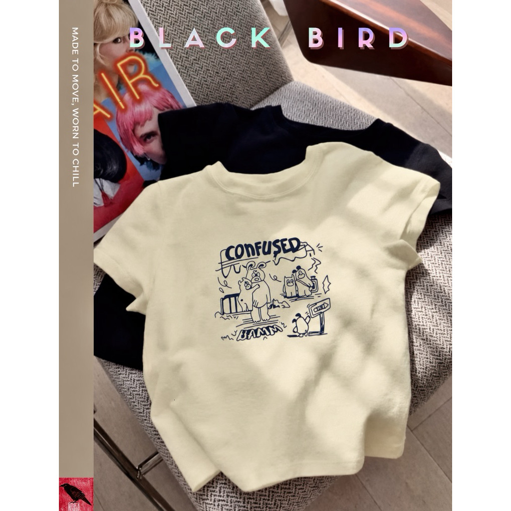 Babytee Gấu Bối Rối - Áo thun dáng ôm chất liệu cotton mềm mịn