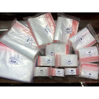 100gr Túi zip chỉ đỏ nhiều kích thước