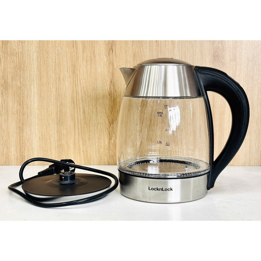 [EJK341] Ấm đun nước dùng điện bằng thủy tinh thương hiệu Lock&Lock, dung tích 1.8L