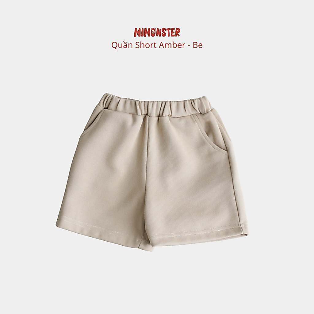 [MIMONSTER] Quần short Amber nỉ thiết kế basic cho bé trai phong cách