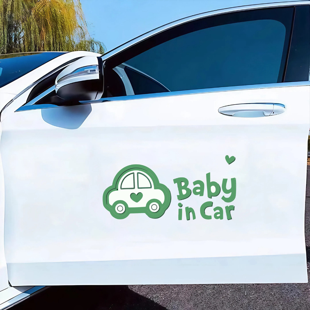Dán Decan Oto BABY IN CAR cute chống nước, dán xe oto, trang trí Oto in hình theo yêu cầu, in Chữ yê