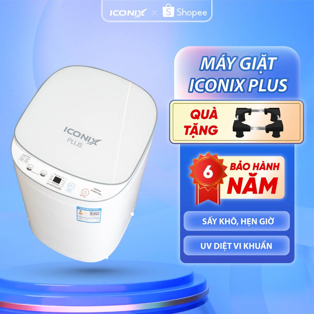 Máy giặt mini ICONIX PLUS 4.5- 5.5kg - hẹn giờ, giặt, vắt, sấy, diệt khuẩn…