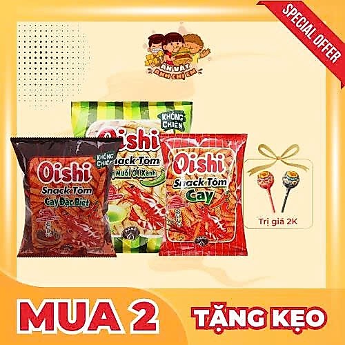 BIM BIM OISHI SNACK TÔM CAY