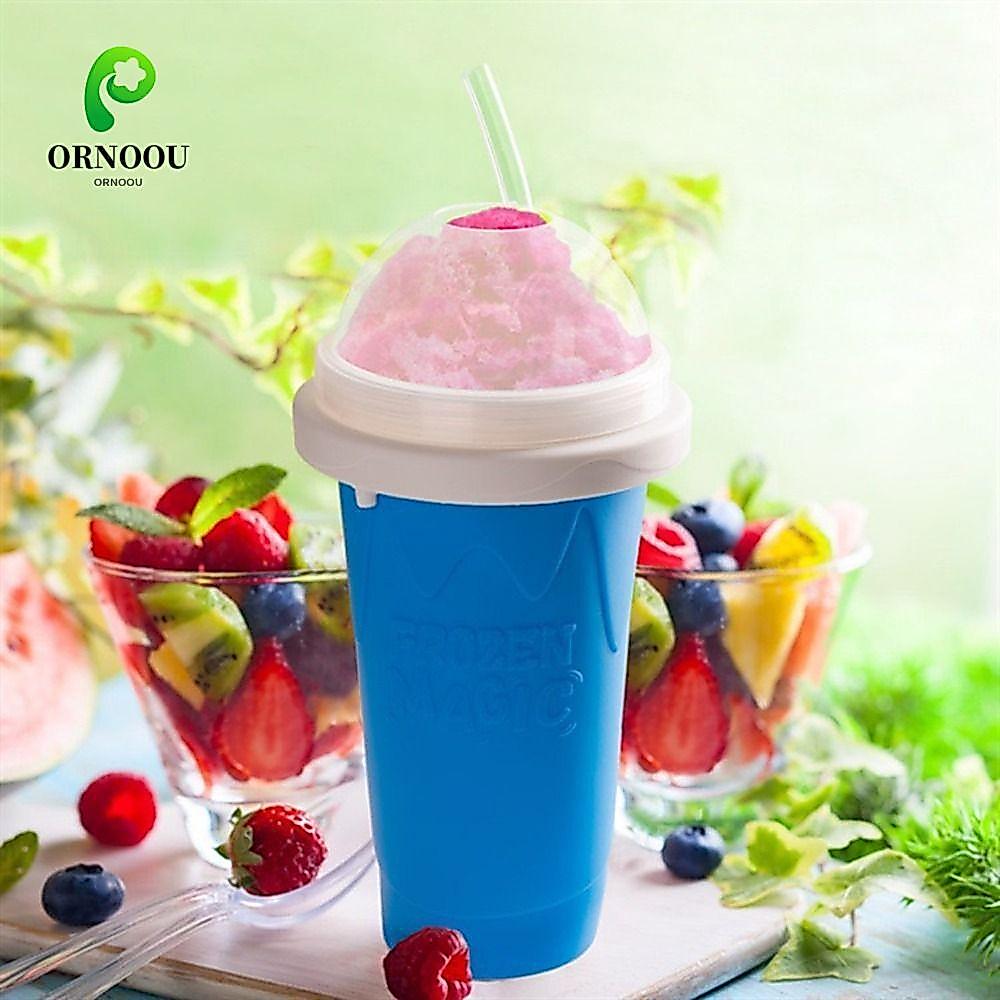 ORNOOU DIY Juice Water Bottle, có nắp Cốc bóp sinh tố dung tích lớn, Cốc làm kem silicon đông lạnh n