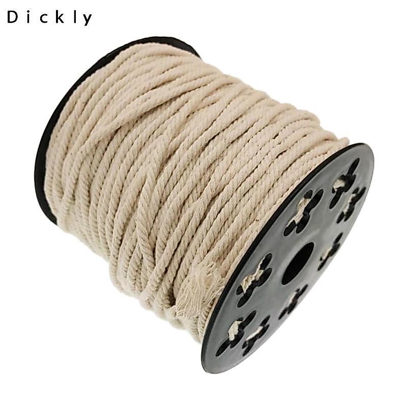 1 Cuộn Dây Xoắn Cotton Tự Nhiên 60m Craft Macrame Cord Twine