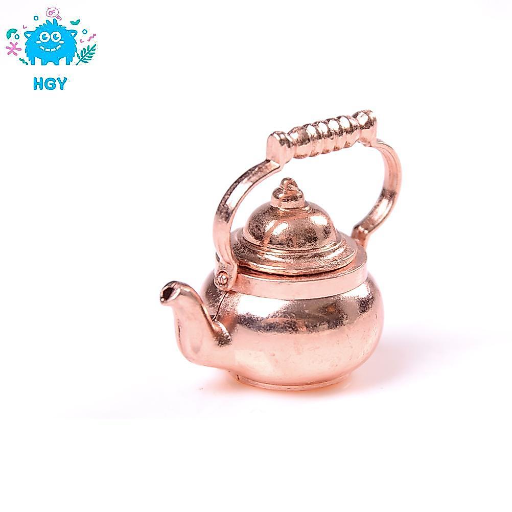 HGY 1 PC 1 / 12 Nhà Búp Bê Mini Ấm Trà Đồng / Ấm Trà EEE