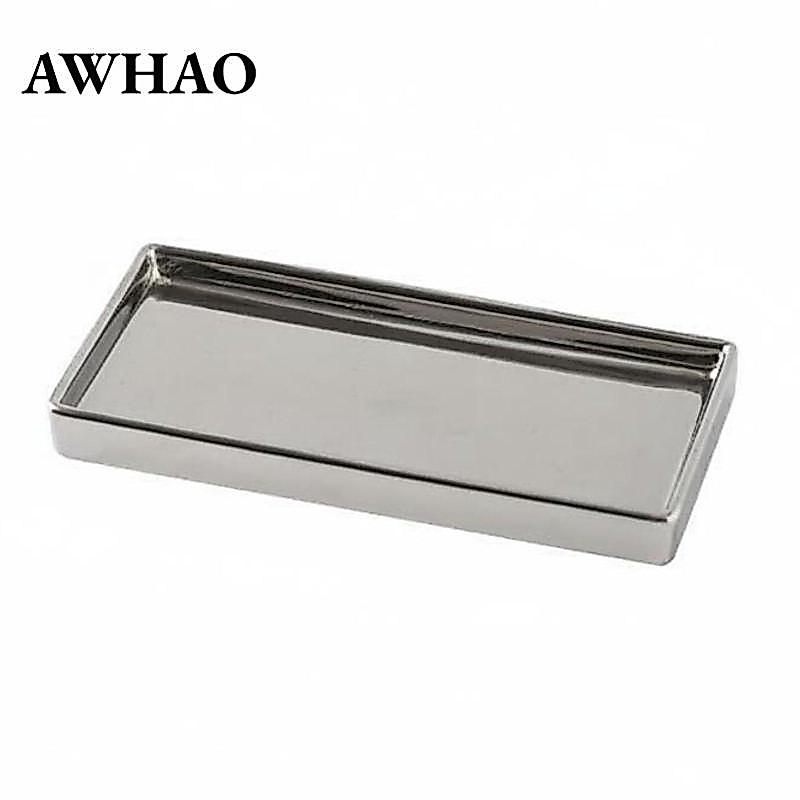 Khay gốm AWHAO Pewter Tấm lưu trữ thẩm mỹ Bắc Âu sang trọng 20.5-10.3cm