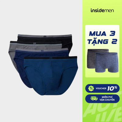 [Combo 3 TẶNG 2] Quần Lót Nam Briefs Chất Liệu Cao Cấp Co Giãn Insidemen IBF001EXP03