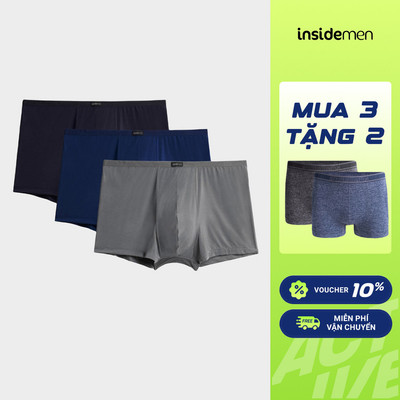 [MUA 3 TẶNG 2] Set 3 Quần Lót Nam Boxer Insidemen vải polyamide Cạp chun co giãn, thoáng khí IBX002EXP03