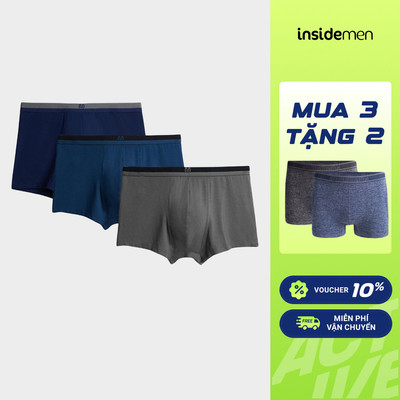 [COMBO TẶNG 2] Combo 3 Quần Lót Nam Boxer Insidemen bamboo kháng khuẩn, thoáng khí, ôm sát thoải mái IBX001EXP03