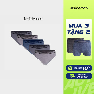 Combo Quần Lót Nam Dáng Briefs Cạp Chun Co Giãn Insidemen IBF005EXP02