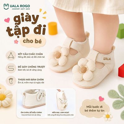Giày tập đi cho bé Ualarogo sandal đế cao su chống trượt an toàn quai dán điều chỉnh UR 0920