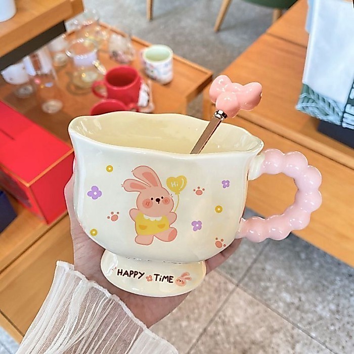 Cute Ins Bear Mug, High-looking Ceramic Couple Water Cup, Birthday Gift For Girls, Companion Gift