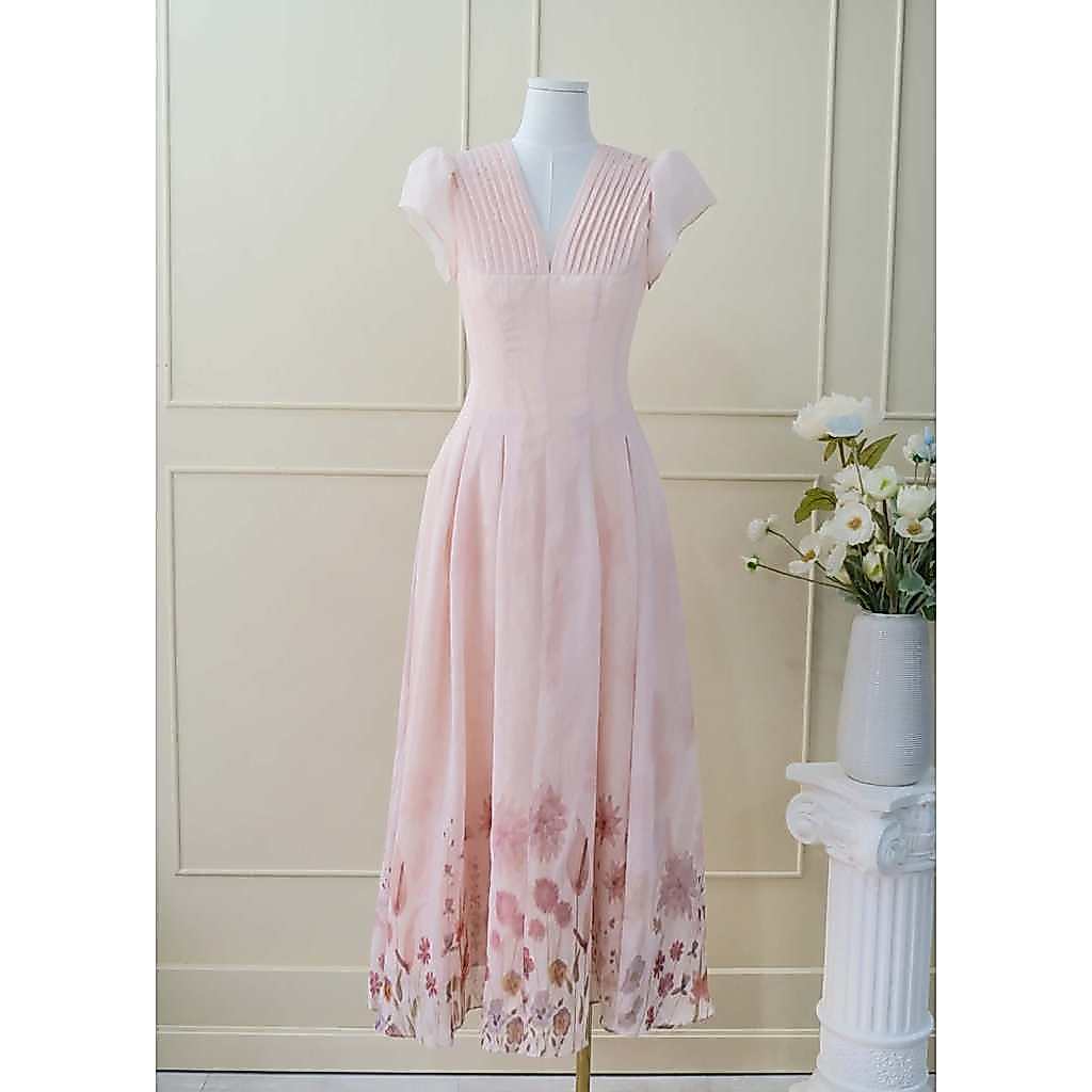 TIELA Đầm váy hoa cổ tim - Almira Dress