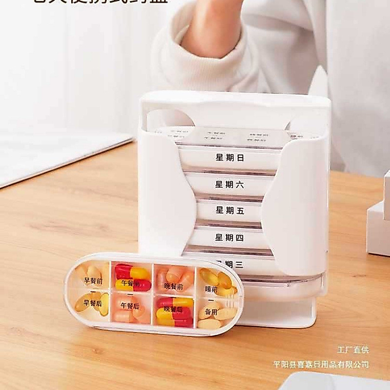 Hộp Hộp Bảy Ngày Một Tuần Hộp Nhắc Nhộn Buổi Tối Di Động Trước Bữa Ăn Trước Bữa Ăn Trước Bữa Ăn Trướ