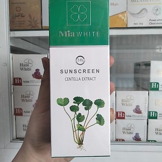 Hộp tuýp kem chống nắng MIA WHITE RAU MÁ