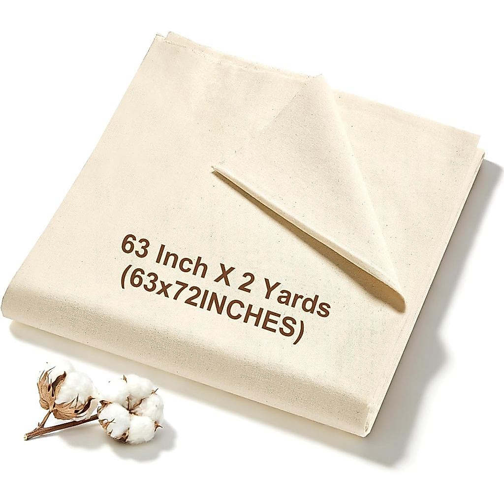 Vải Muslin 100% Cotton, Vải Lanh Muslin 63 Inch X 2 Yards (72 Inch) Vải Lanh Muslin Unbleached by Th