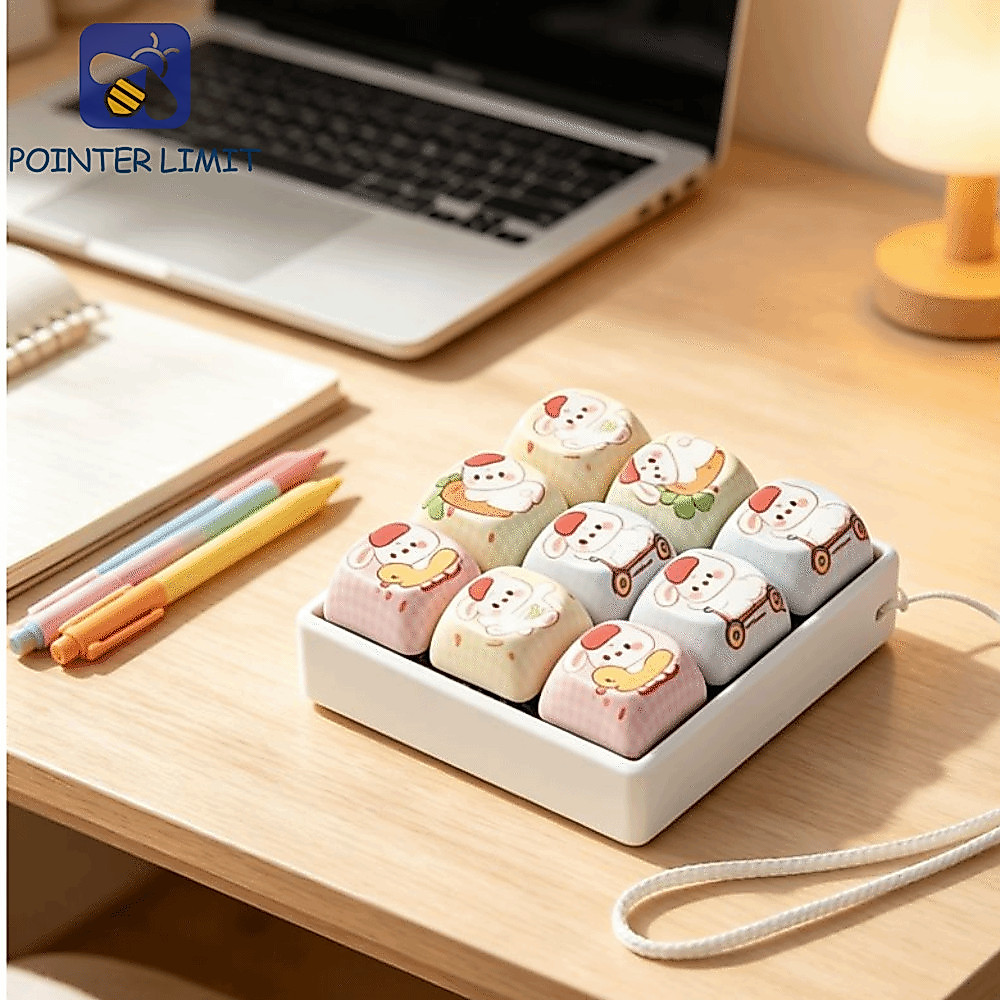 POINTER LIMIT Bàn phím Fidget Móc khóa, Cat Paws Clicky Nút Fidget Clicker Móc khóa, Nút ngón tay Bà