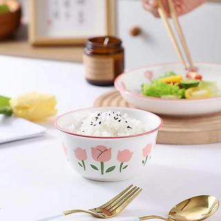 Bát cơm hoa hồng, bát cơm sứ decor bát cơm