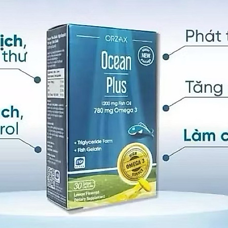Ocean Plus Omega-3 Tinh Khiết Đậm Đặc ORZAX Nhập Khẩu Châu Âu Giúp Hỗ Trợ Não Bộ, Mắt,