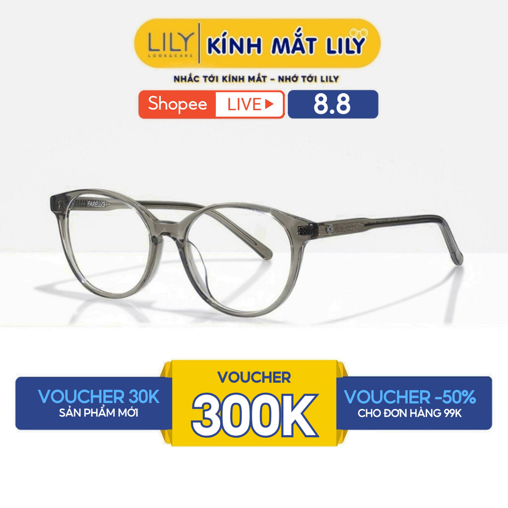 Kính mắt nam nữ cao cấp FARELLO Mossy mắt tròn Acetate bền dẻo màu sắc thời trang