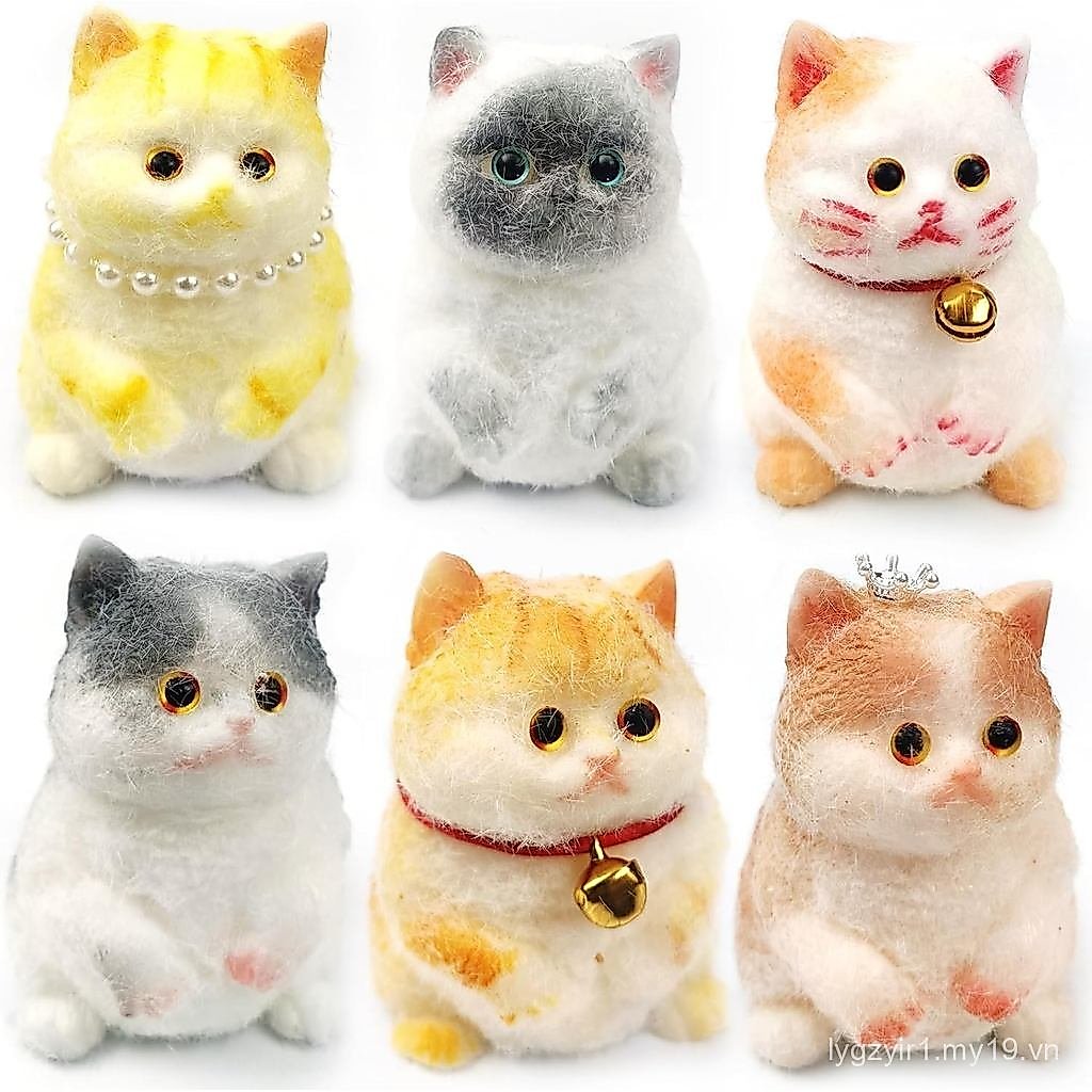 6 Chiếc Kawaii Taba Squishy, Taba Squishy Pinch Kitty Squishy Kit, Mèo Taba Vui Nhộn Mèo Mềm Dễ Thươ