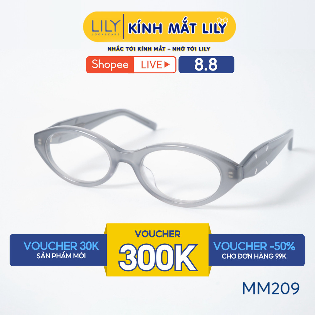 Gọng kính mắt Oval nam nữ LILYEYEWEAR chất liệu nhựa Acetate cao cấp chắc chắn, kiểu dáng hiện đại t