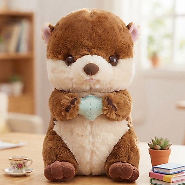 Gấu Chính Hãng Amuse- Rái cá ôm vỏ sò dễ thương 40cm(Real)