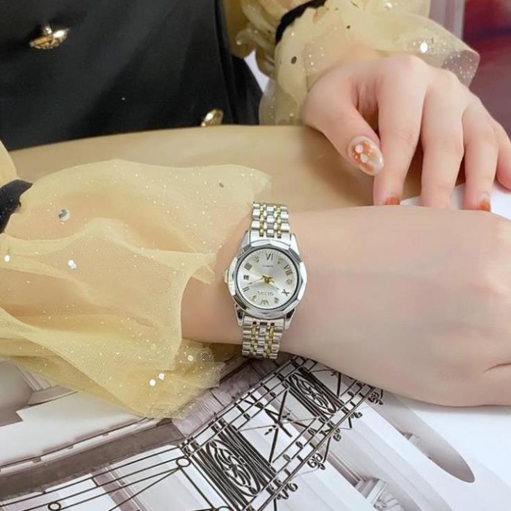Đồng hồ nữ OLEVS 9931 chính hãng dây đeo bằng thép không gỉ có lịch phát sáng chống thấm nước