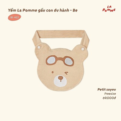 Yếm La Pomme gấu con du hành - Sợi Petit Soyeu thoáng mát - Bé trai - Freesize