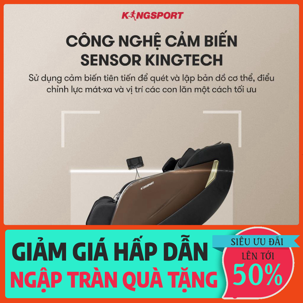 nhắn shop_ Ghế massage KINGSPORT G11 New công nghệ rung sóng âm Kingsonic, 12 bài massage tự động _h