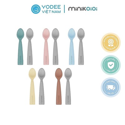 MinikOiOi Muỗng ăn dặm silicone cao cấp mềm mại cho bé (set 2 cái)