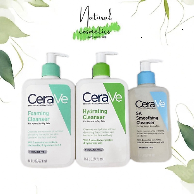 [Chính Hãng] Sữa Rửa Mặt Cerave Foaming,Cerave SA, Cerave Hydrating cho da dầu mụn nhạy cảm Bản Nhập